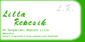 lilla repcsik business card